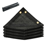 Royal Shade 4x10 black shade cloth over kennel for cooler shade and airflow.