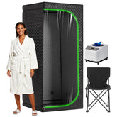 RRGFB steam sauna tent with transparent door front view for a bright home spa session.