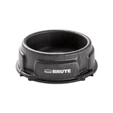 Rubbermaid Brute 1.25-gallon feeder top view showing stable placement for clean feeding.