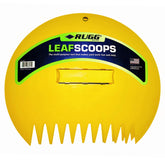 Rugg Original Leaf Scoops used in dual-handed grip for quick yard cleanup.
