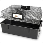 Rugged Ranch Ratinator front view showing humane multi-catch trap for indoors and outdoors