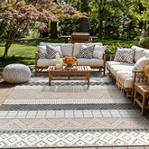 Rugshop Marbella contemporary boho outdoor rug in gray for patios and decks