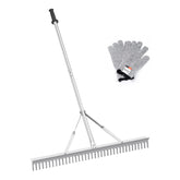 RUIJIU Landscape Rake 36-inch head for efficient lawn leveling and debris pickup.