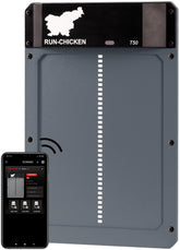 RUN-CHICKEN T50 closed coop door protects your flock at dusk.