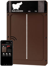 Run-Chicken T50 door opens at sunrise for safer flock management.