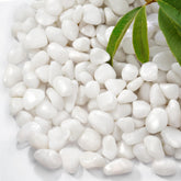 RUOJAS white pebbles 12mm decor rocks for pots and drainage.