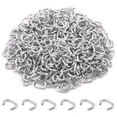 Rustark hog rings close-up shows galvanized steel and durable crimp design for upholstery.