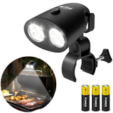 RVZHI Grill Light with clamp-on handle mount for secure, hands-free grill lighting.