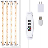 RWNTAO LED plant growing lamp front view with four heads for indoor gardening.