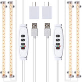 RWNTAO two-strip grow light front view, full spectrum supports indoor plant growth.