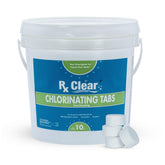 Rx Clear 1-Inch chlorine tabs bottle ready for pool sanitation