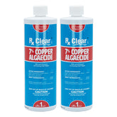 Rx Clear 7% Copper Algaecide bottle front view, strong algae control for pools.