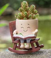 RZOIKZOI smiling rocking chair planter adds whimsy to indoor decor