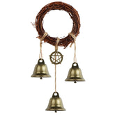 Safcare Witch Bells on a door knob enhance rustic decor and invoke protective ambiance.