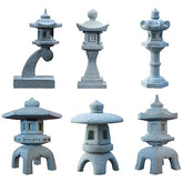 Saihisday pagoda lantern miniature decor for tranquil bonsai or fish tank display