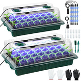 Saillong 2-pack seed starter trays with humidity dome for indoor germination.