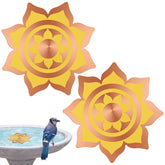 Saillong two-pack copper bird bath disks with petal design for cleaner water.