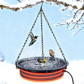 Saillong heated bird bath hanging outdoors for winter use