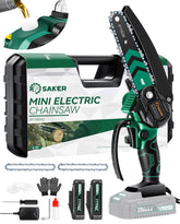 Saker Mini Chainsaw with automatic oiling system in action for smooth cutting