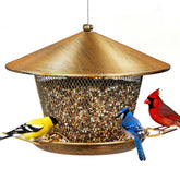 Samhe bird feeder outdoor hanging shows durable metal construction and weather resistance.