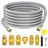 Samplife 24ft propane hose extension with connectors for versatile outdoor grill setups.