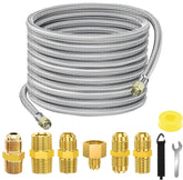Samplife 36ft braided propane hose extension in outdoor grilling setup