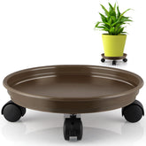 Sanbege resin plant caddy with wheels enables easy movement of heavy pots
