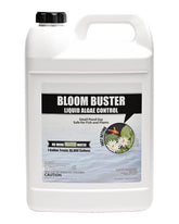 Sanco Bloom Buster bottle label highlighting EPA-registered algae control for ponds.