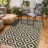 SAND MINE reversible mats on a patio showing dual lattice design for outdoor spaces