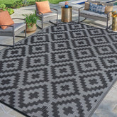 SAND MINE waterproof outdoor rug 9x12 shows a durable, weatherproof surface for patios.