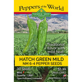 Sandia Seed Hatch Green Mild Chile seed pack for home gardening and fresh peppers