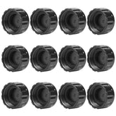 Sanpaint 12-pack garden hose end caps with washers for leak-free storage.