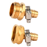 Sanpaint brass garden hose connector close-up showing female end for leak-free repairs.
