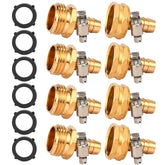 Sanpaint brass garden hose connector kit with fittings for durable hose joins.