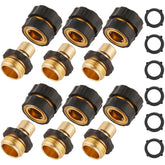 Sanpaint garden hose quick connect set showing durable aluminum construction for longevity.
