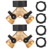 Sanpaint garden hose splitter 2-way, brass, for versatile watering setups.