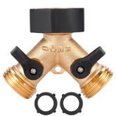 Sanpaint garden hose splitter brass body with 2-way design for versatile watering