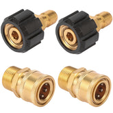 Sanpaint quick connect kit front view with brass adapters for easy pressure washer setup.