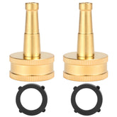 Sanpaint Sweeper Nozzle front view with dual brass jets for garden hoses