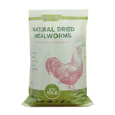 SANSECT dried mealworms bag close-up, high-protein poultry snack