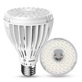 SANSI 32W grow light bulb close-up highlights ceramic body for stable performance.