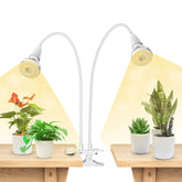 SANSI clip-on gooseneck grow light shows flexible positioning for indoor lighting, ideal for seed starting in small spaces.