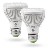 SANSI LED grow light bulb over seedlings supports vibrant growth.