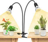 SANSI LED grow light with dual gooseneck clip for versatile indoor plant coverage.