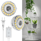 SANSI Puck Grow Light compact design illuminating a small plant shelf