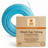 SAP HAPPY SUGARIN SUPPLIES maple tubing roll for a 100-foot backyard sugaring setup.