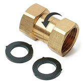 SARANICE brass garden hose adapter double female for secure connections.