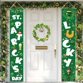 Sarybei St Patrick's Day porch banner with leprechaun decor enhances curb appeal
