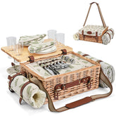 SatisInside Leaf wicker picnic basket with 21L capacity and insulated interior.