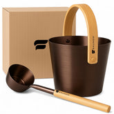 SAUNOM luxury sauna bucket with brushed aluminum finish for lasting use